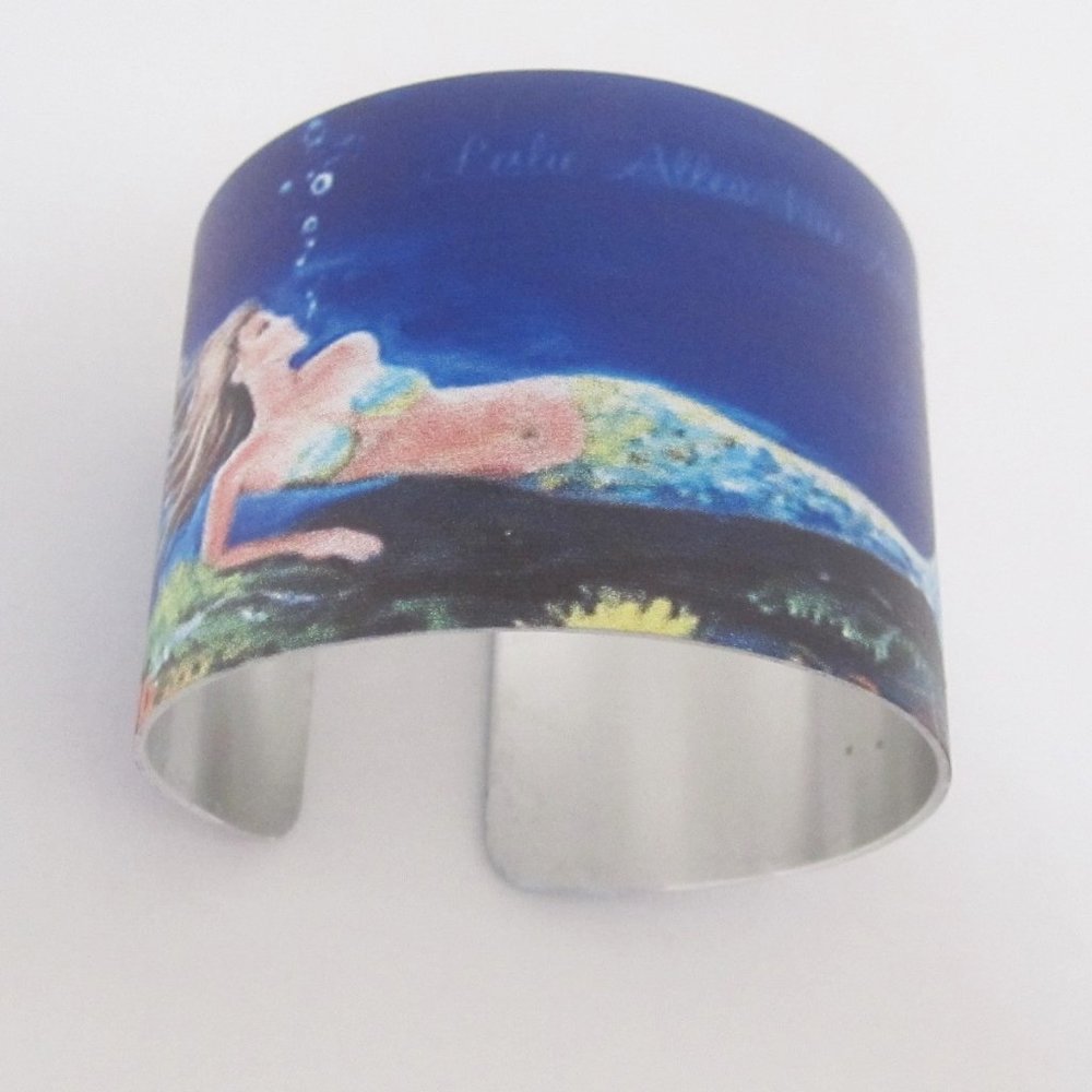 Art   printed   Mermaid   cuff   bracelet